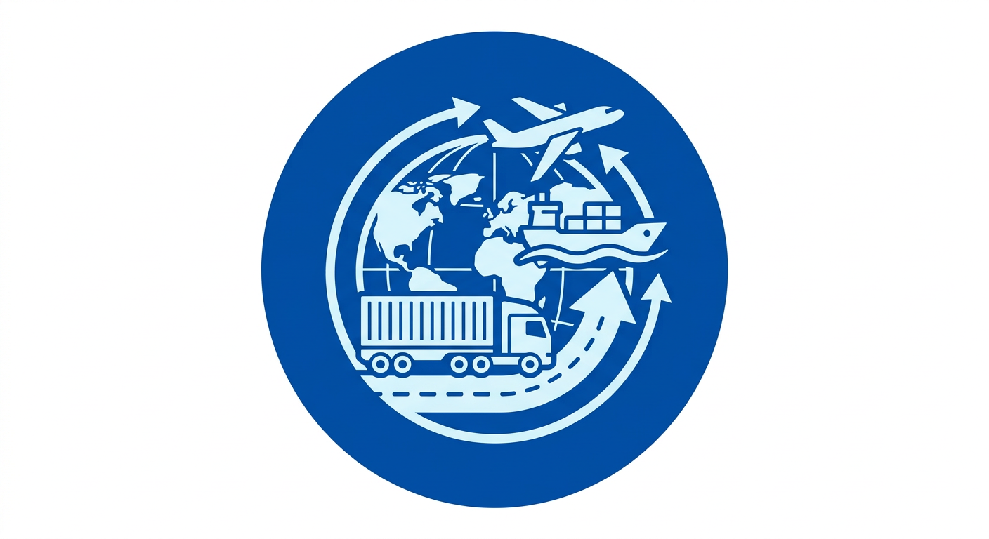 Firefly_Gemini Flash_i need blue color vector art icon in circle about {Transport & Logistics} no need tex 709774